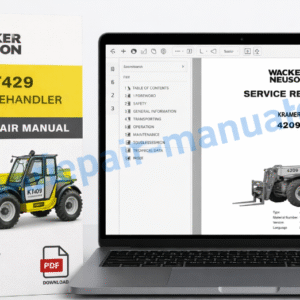 Wacker Neuson 4209 KT429 Kramer Telehandler Service Repair Manual cover featuring technical illustrations and specifications