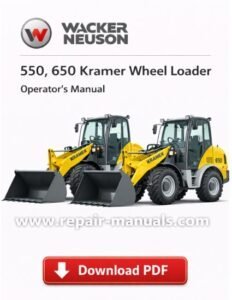 Wacker Neuson 550, 650 Kramer Wheel Loader Operator's Manual