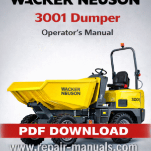 Cover of the Wacker Neuson 3001 Dumper Operator's Manual, displaying the model name and an illustration of the dumper