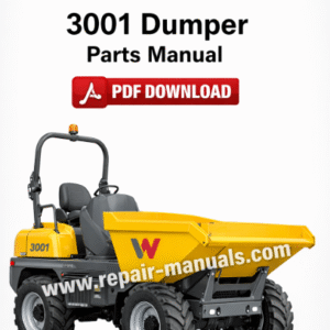 Parts manual for Wacker Neuson 3001 Dumper, displaying diagrams and specifications for maintenance and repairs