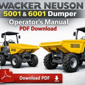 Operator's Manual for Wacker Neuson 5001 and 6001 Dumpers, detailing usage instructions and safety information