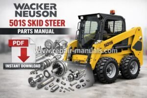 Wacker Neuson 501S Skid Steer Parts Manual cover featuring detailed diagrams and part specifications