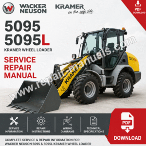 Wacker Neuson Kramer Wheel Loader Service Repair Manual cover featuring the title and an illustration of the loader