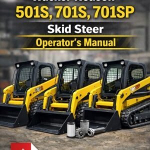 Operator's manual cover for Wacker Neuson 501S, 701S, and 701SP skid steers, featuring model names and technical illustrations