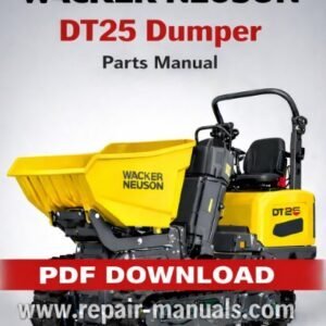Parts manual for Wacker Neuson DT25 Dumper, displaying diagrams and specifications for maintenance and repairs