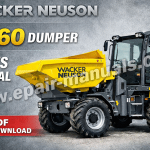Wacker Neuson DV60 Dumper Parts Manual cover featuring the model name and technical illustrations of parts
