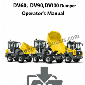 Operator's Manual for Wacker Neuson DV60, DV90, DV100 Dumper, displaying model details and safety instructions