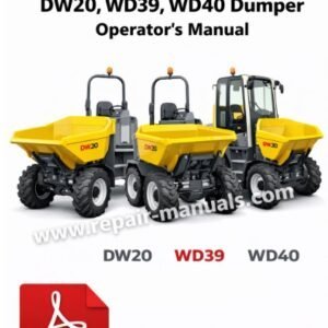 Wacker Neuson DW20, WD30, WD40 dumper operator's manual, displaying essential operational guidelines and safety tips