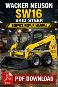 Wacker Neuson SW16 Skid Steer Service Repair Manual, displaying the model name and essential service details