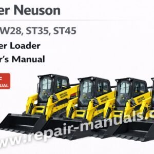 Operator's manual for Wacker Neuson SW24, SW28, ST35, and ST45 skid steer loaders, detailing usage and maintenance