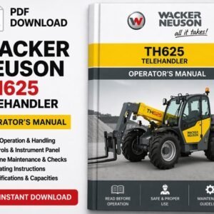 Wacker Neuson TH625 Telehandler Operator's Manual, providing essential information for safe and effective operation
