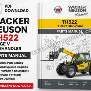 Parts manual for Wacker Neuson TH522 StageV Telehandler, displaying diagrams and part numbers for reference