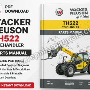 Wacker Neuson TH522 Telehandler parts manual, displaying essential parts and assembly instructions for the equipment