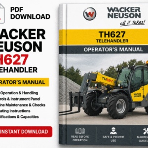 Wacker Neuson TH627 Telehandler Operator's Manual cover featuring the model name and operational guidelines
