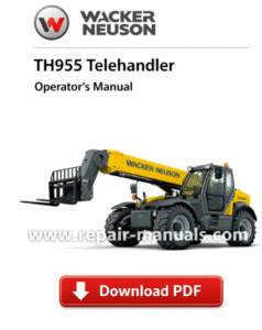 Wacker Neuson TH955 Telehandler Operator’s Manual PDF Download