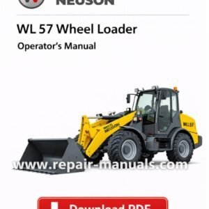 Wacker Neuson WL57 Wheel Loader Operator's Manual cover featuring the loader and safety instructions