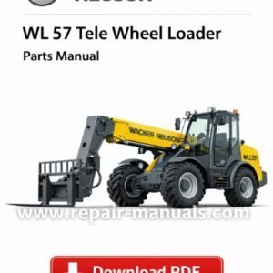Wacker Neuson WL57 Tele Wheel Loader Parts Manual, showcasing parts illustrations and technical specifications