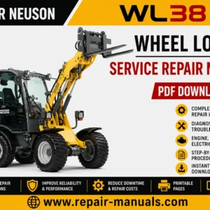 Wacker Neuson WL38 Wheel Loader Service Repair Manual cover featuring the loader and technical illustrations
