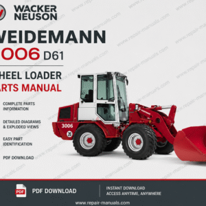 Parts manual for Wacker Neuson Weidemann 3006 D61 Wheel Loader, detailing components and assembly instructions