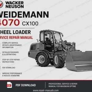 Wacker Neuson Weidemann 4070 CX100 Wheel Loader Service Repair Manual cover featuring the loader and technical illustrations