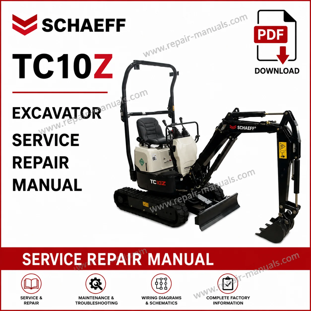 Schaeff TC10Z Excavator Service Repair Manual PDF Download