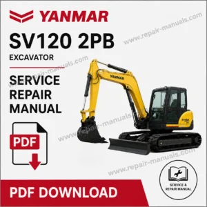 Yanmar SV120 2PB Excavator Service Manual cover with technical graphics and essential repair information