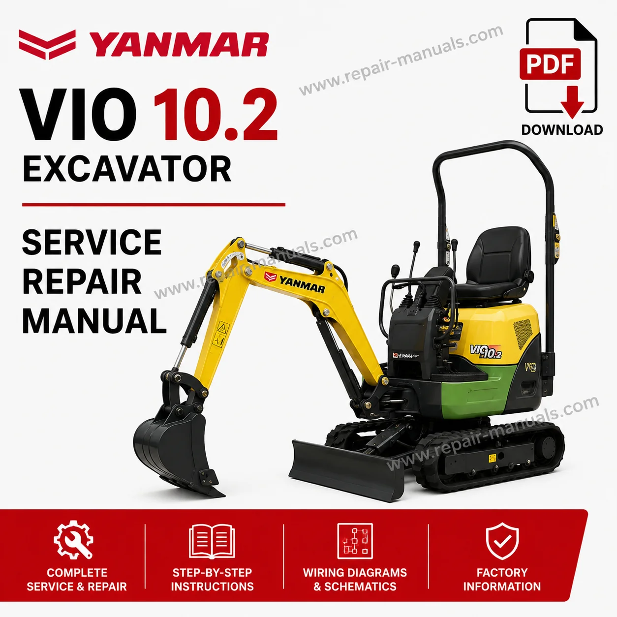Yanmar VIO 10.2 Excavator Service Repair Manual PDF Download