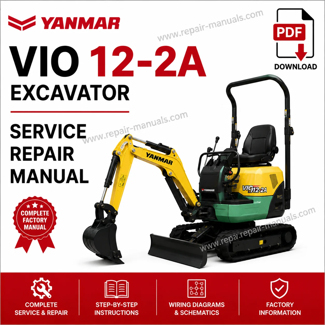 Yanmar VIO 12-2A Excavator Service Repair Manual PDF Download