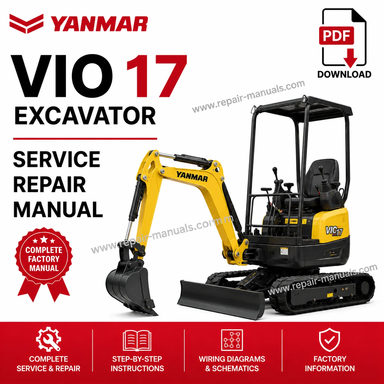 Yanmar VIO 17 Excavator Service Repair Manual PDF Download