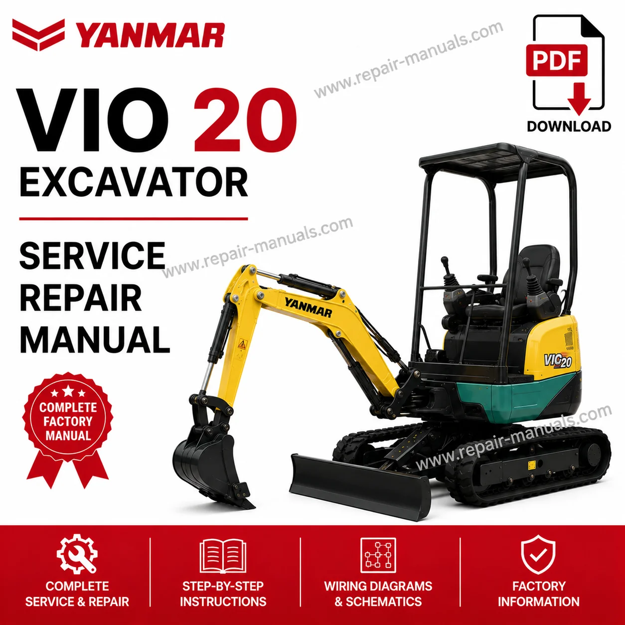 Yanmar VIO 20 Excavator Service Repair Manual PDF Download