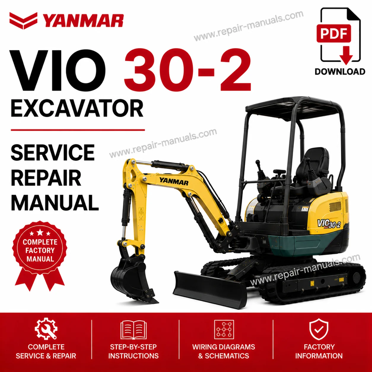 Yanmar VIO 30-2 Excavator Service Repair Manual PDF Download