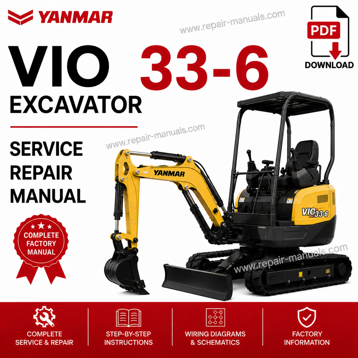 Yanmar VIO 33-6 Excavator Service Repair Manual PDF Download