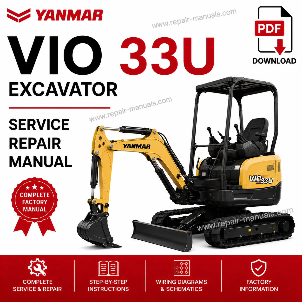 Yanmar VIO 33U Excavator Service Repair Manual PDF Download