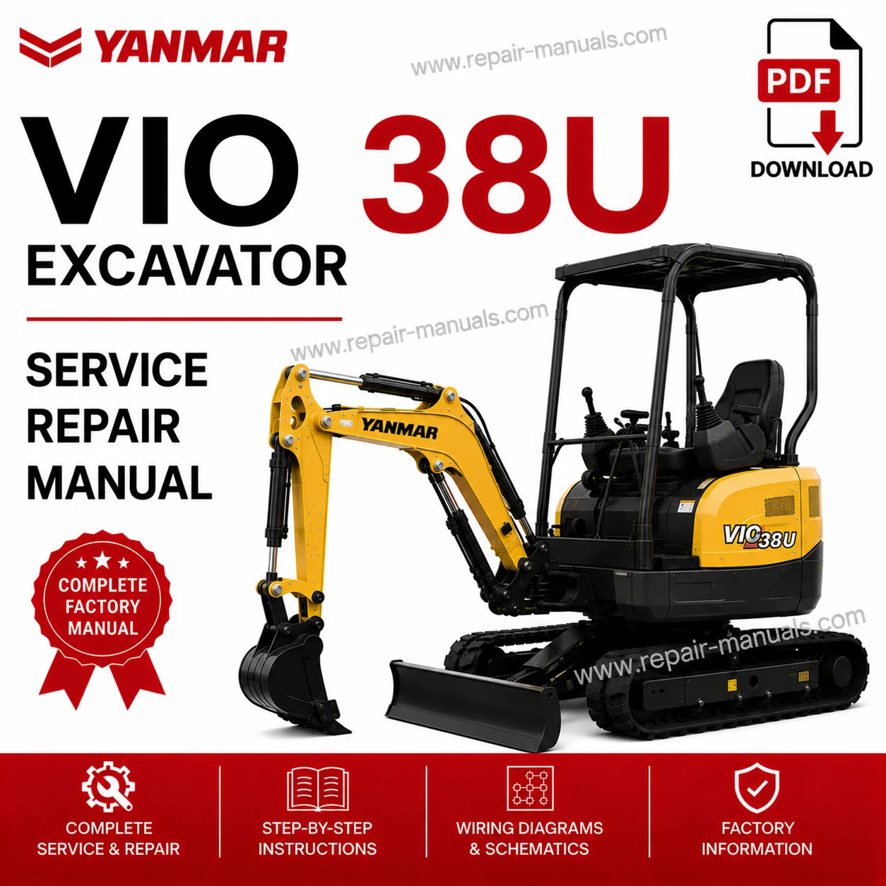 Yanmar VIO 38U Excavator Service Repair Manual PDF Download