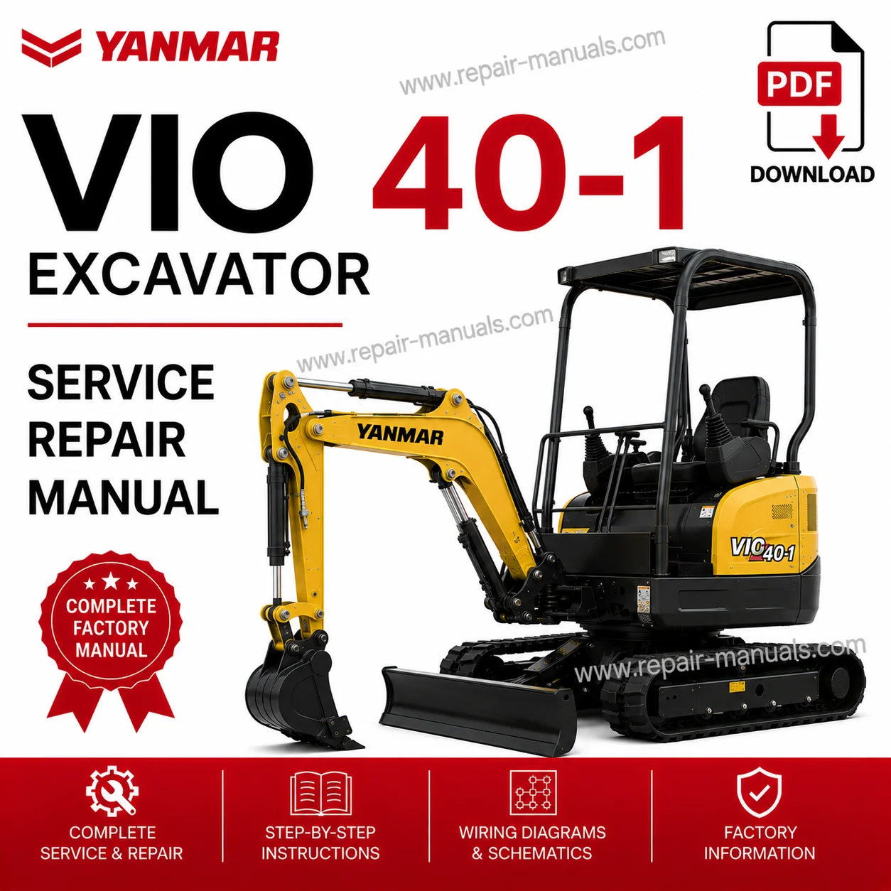 Yanmar VIO 40-1 Excavator Service Repair Manual PDF Download