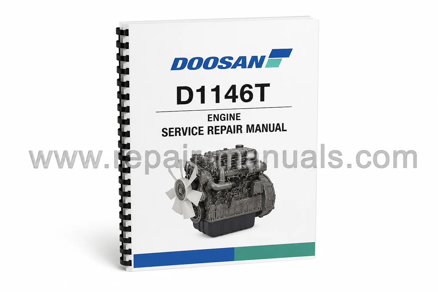 Doosan D1146T Engine Service Repair Manual PDF download cover image with engine illustration and repair guide