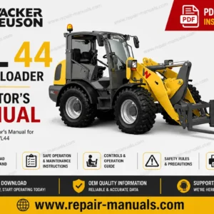 Cover of Wacker Neuson WL44 Wheel Loader Operator's Manual, showcasing the loader with the manual title prominently displayed