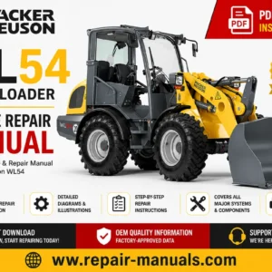 Wacker Neuson WL54 Wheel Loader Service Repair Manual cover featuring the loader and technical illustrations