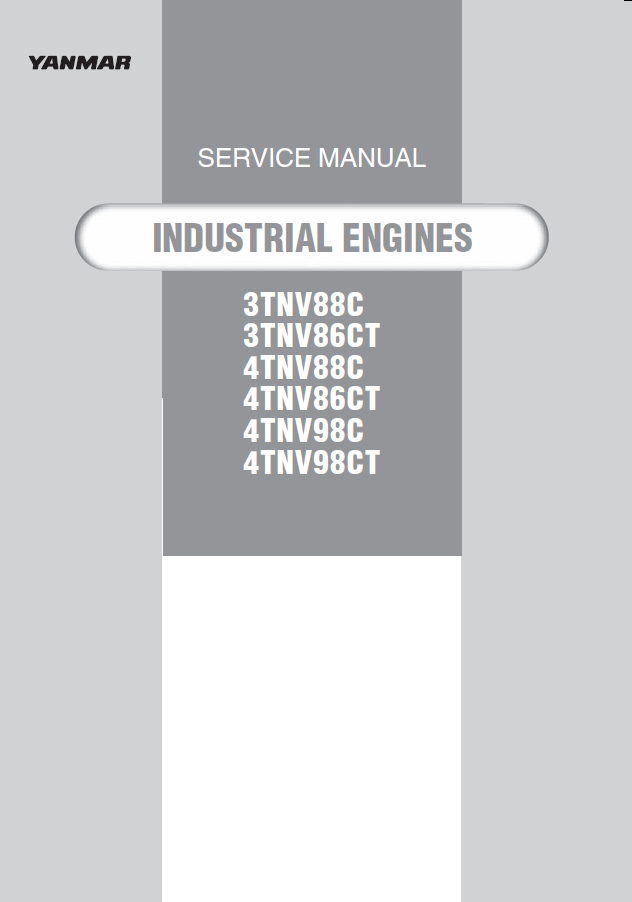 Yanmar 4TNV88C Engine Service Repair Manual showcasing an engine diagram alongside essential service information