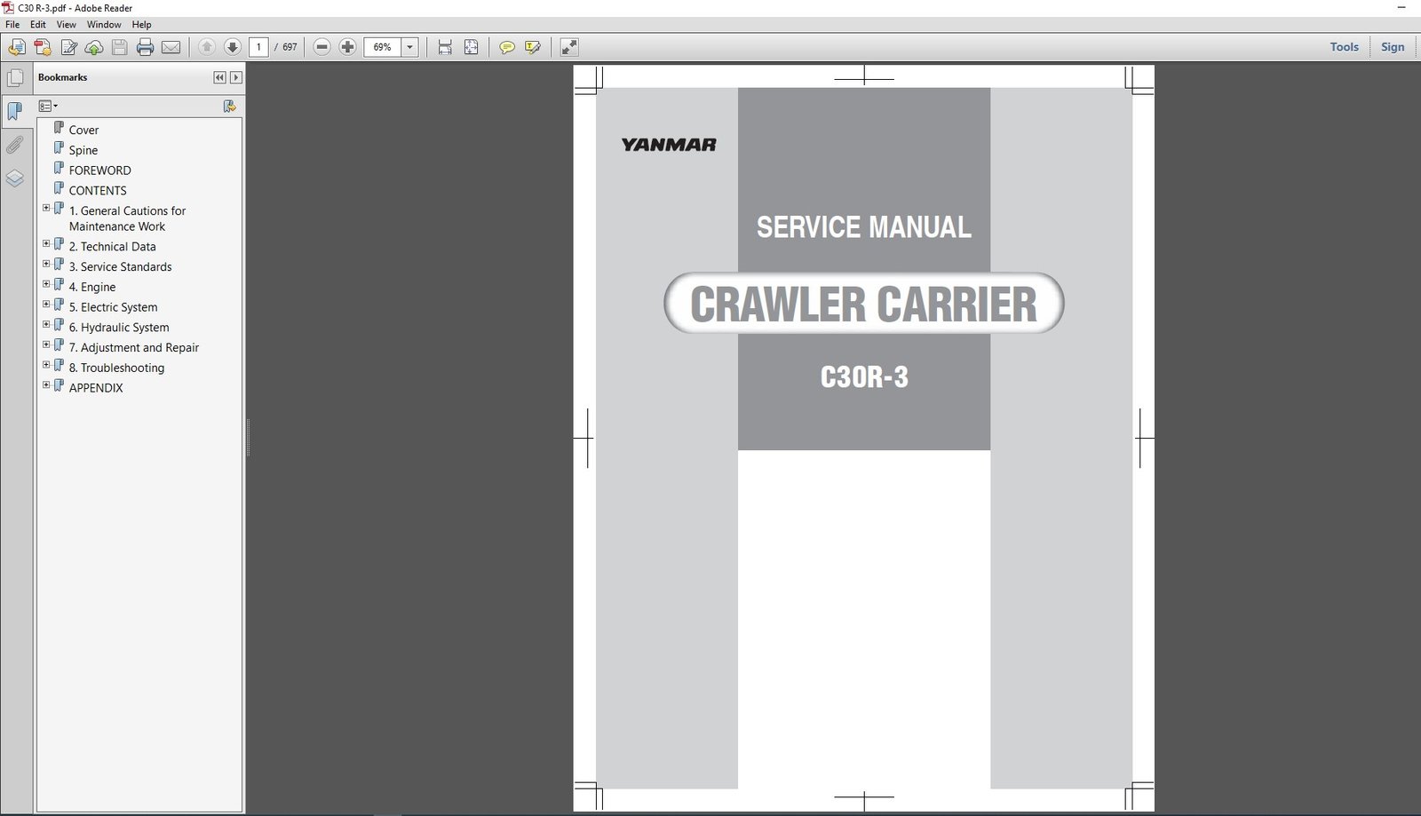 Yanmar C30R-3 Tracked Carrier Service Repair Manual PDF Download