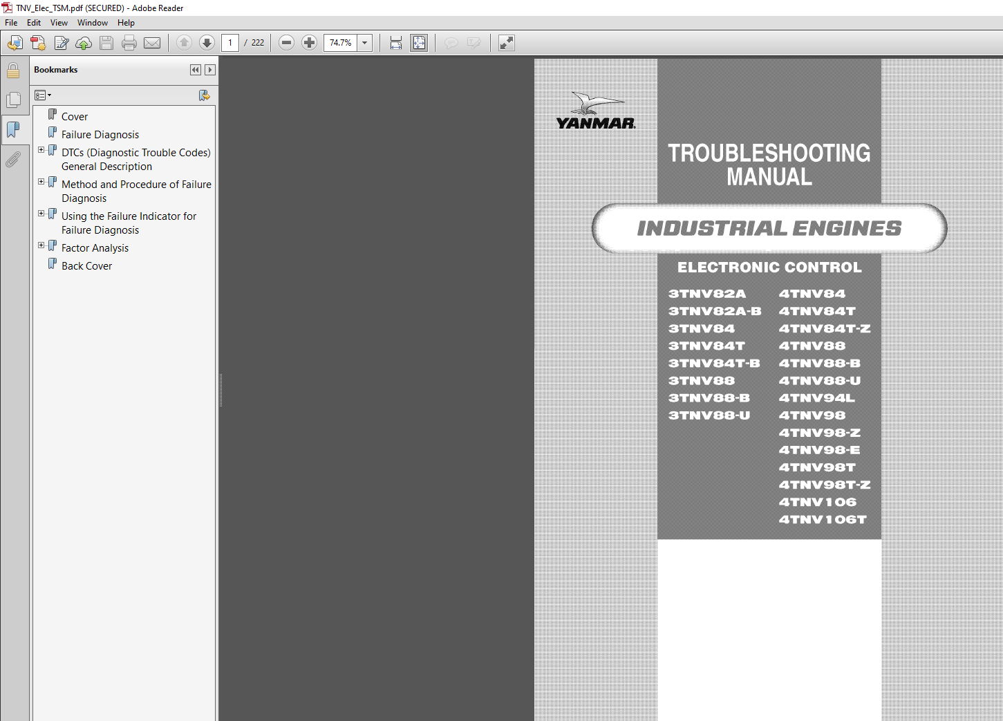 Download the Yanmar Engines Electronic Control Unit Troubleshooting Manual PDF