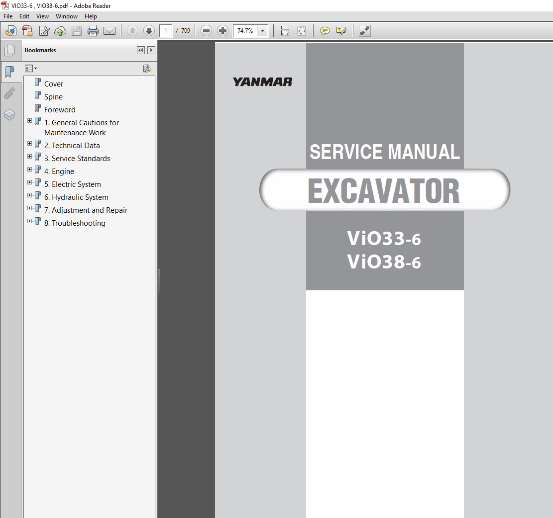 Yanmar VIO 38-6 Excavator Service Repair Manual PDF Download