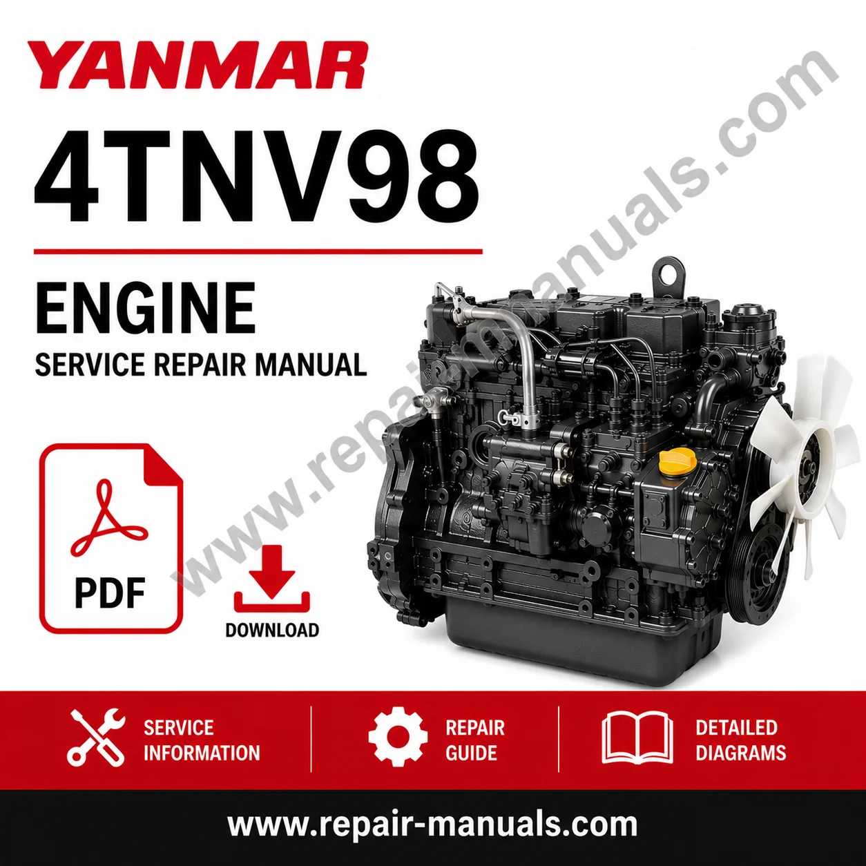 Yanmar 4TNV98 engine service repair manual with images and instructions for effective engine servicing and repairs
