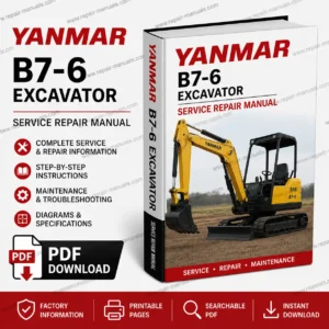 Yanmar B7-6 Excavator Service Repair Manual, highlighting essential repair guidelines and technical specifications