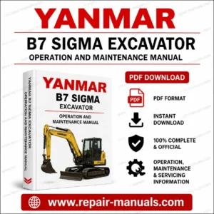 Yanmar B7 SIGMA Excavator Operation and Maintenance Manual