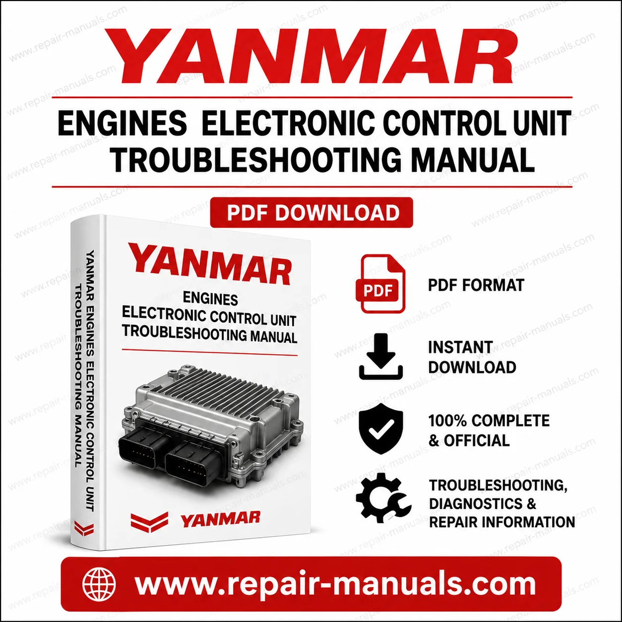 Yanmar Engines Electronic Control Unit Troubleshooting Manual PDF for 3TNV and 4TNV engine models