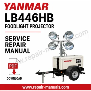 Service repair manual for Yanmar LB446HB Foodlight Projector, showcasing diagrams and maintenance guidelines