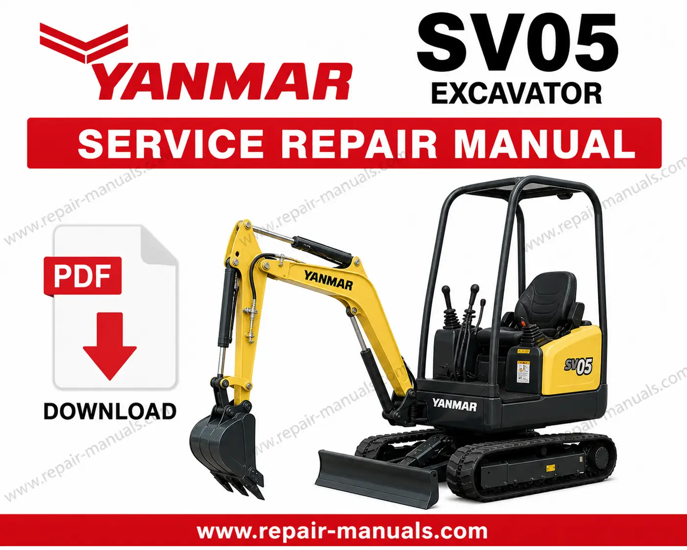 Yanmar SV05 Excavator Service Repair Manual PDF Download digital product