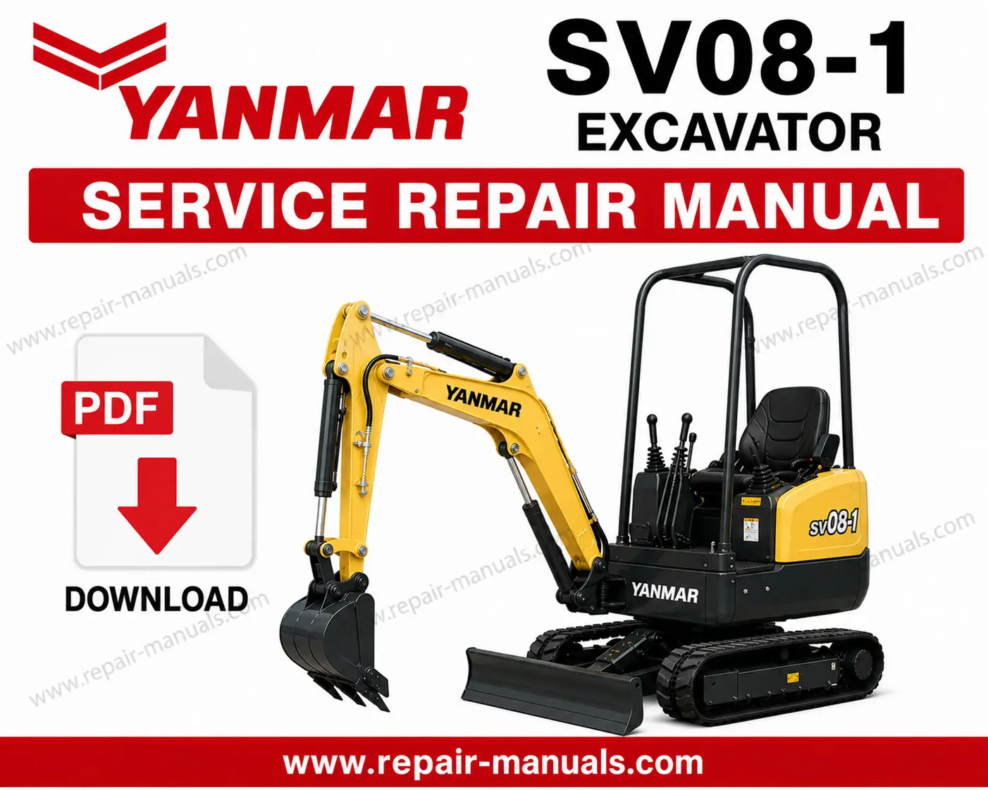 Yanmar SV08-1 Excavator Service Repair Manual PDF Download digital product