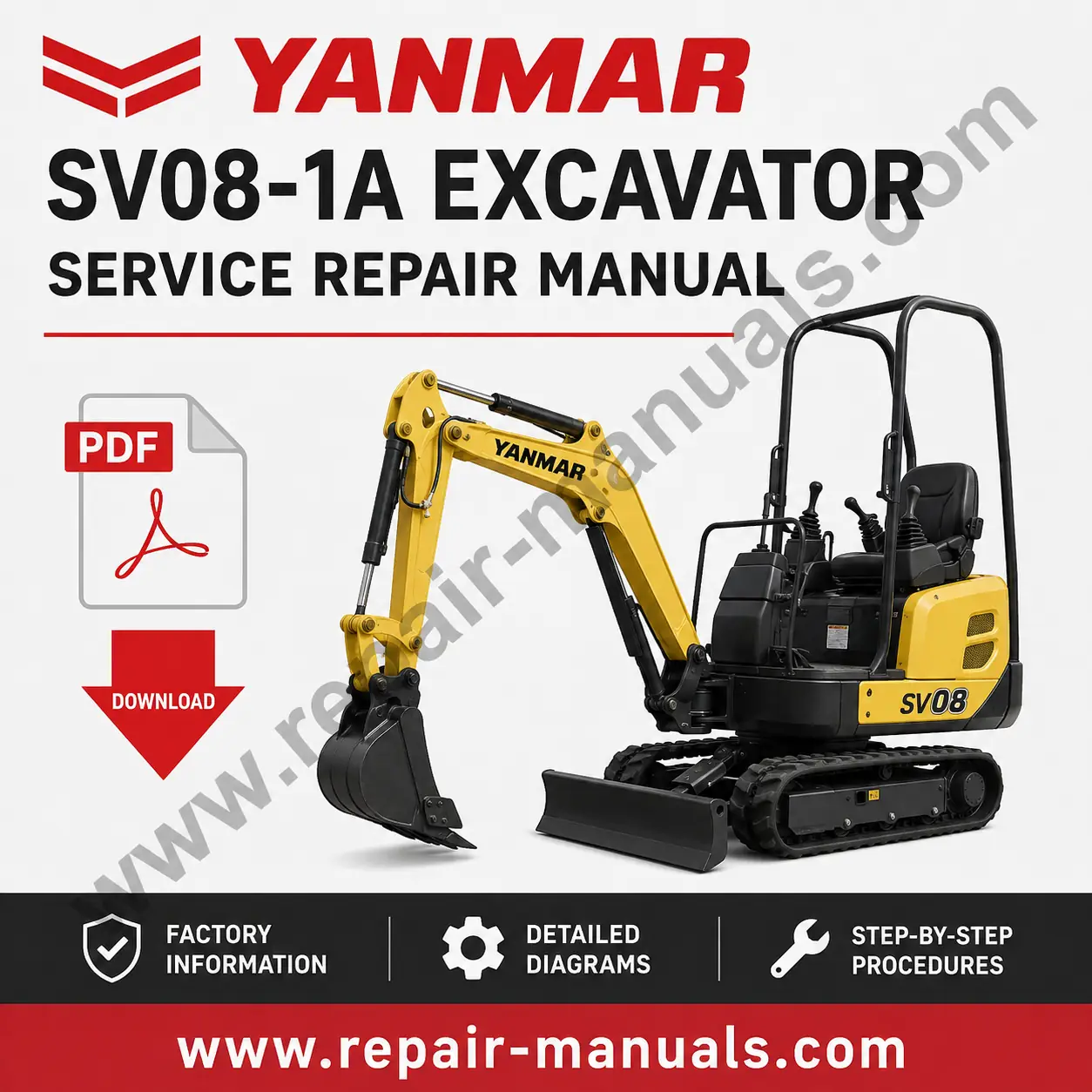 Yanmar SV08-1A Excavator Service Repair Manual PDF Download
